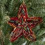 Ёлочная игрушка Multi-Colored Beads Star Red 12 cm