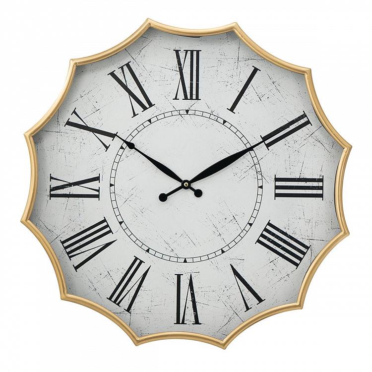 Настенные часы Додекагон с винтажным эффектом Dodecagon Weathered White Wall Clock