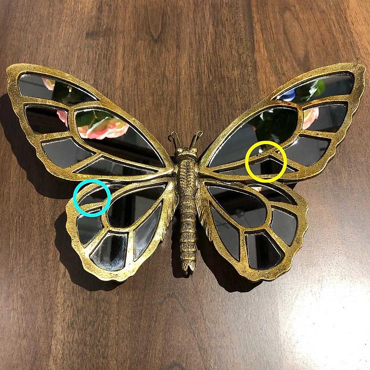 Настенное украшение с зеркалами Бабочка дисконт Butterfly Wall Deco With Mirrors discount