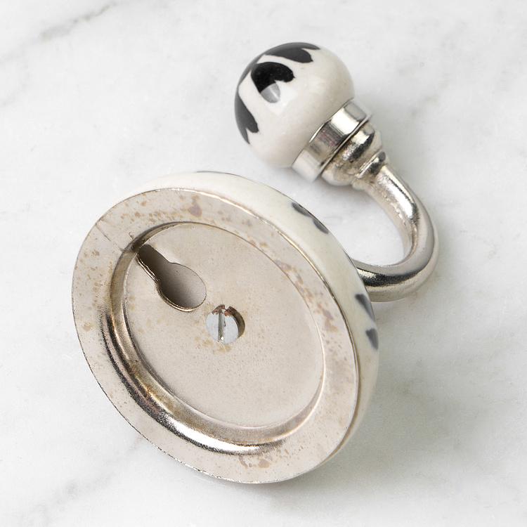 Керамический крючок Чёрный цветок Black Floral Ceramic Hook