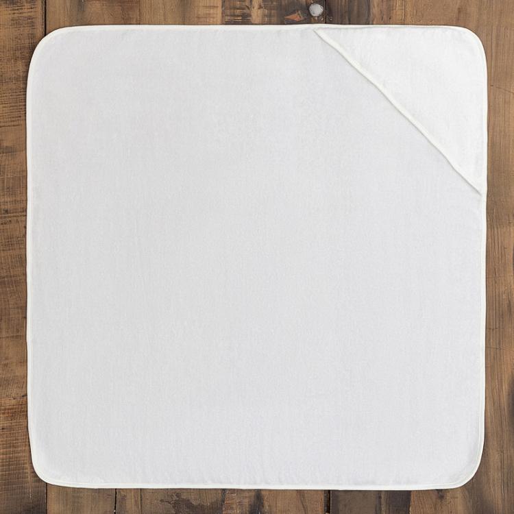 Белое детское банное полотенце Маршмеллоу 80x80 см Marshmallow Baby Wrap Towel White 80x80 cm