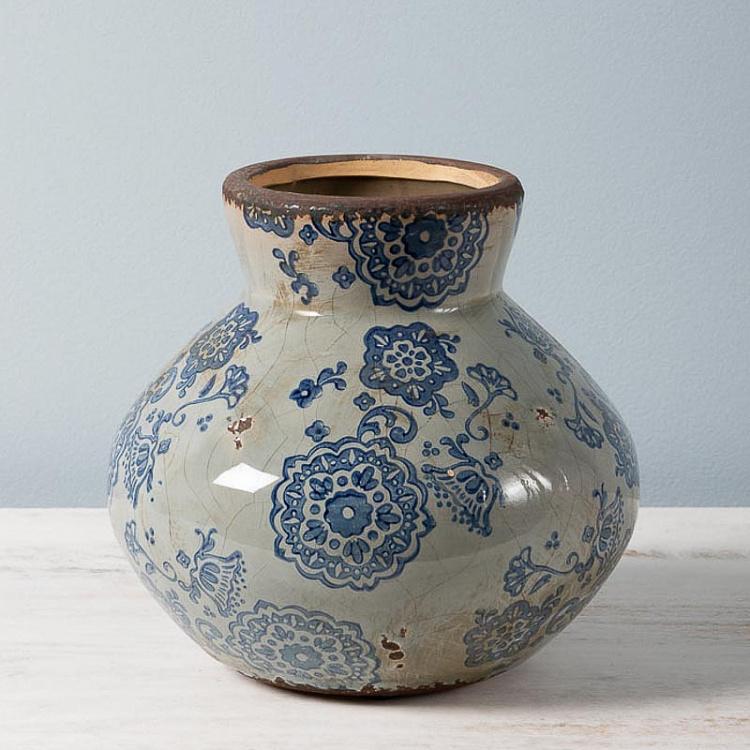 Низкая расширяющаяся ваза с цветочным узором Flowery Vase Flared