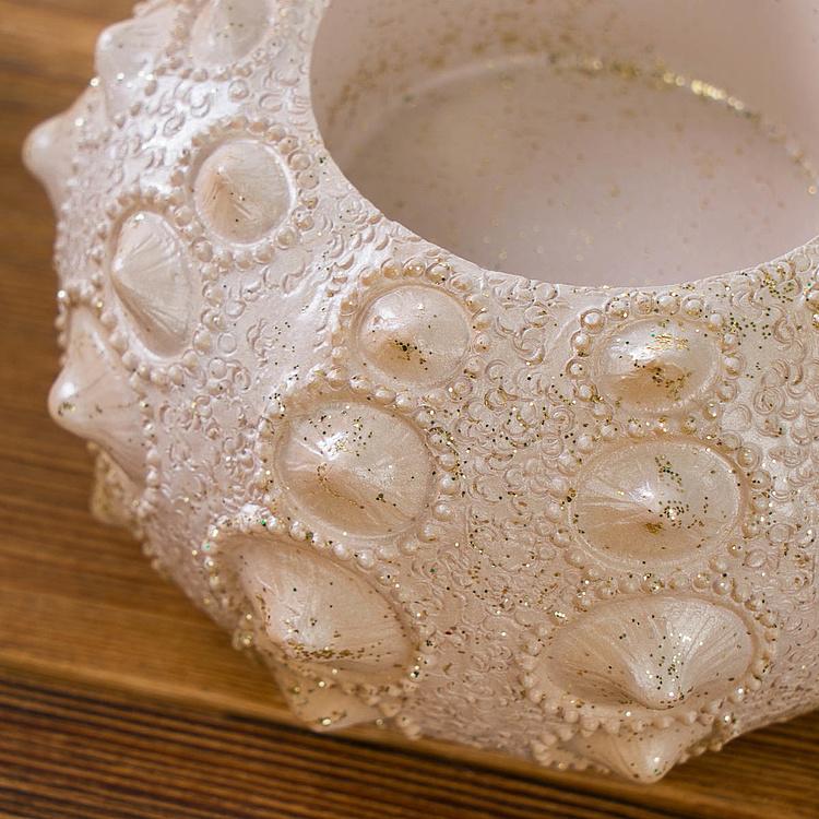 Набор из двух подсвечников Морские ежи Set Of 2 Sea Urchin Votive Holder White Pink