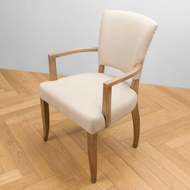 Стул Мами с подлокотниками, песочные ножки Mami Dining Chair With Arms, Oak Sandwashed