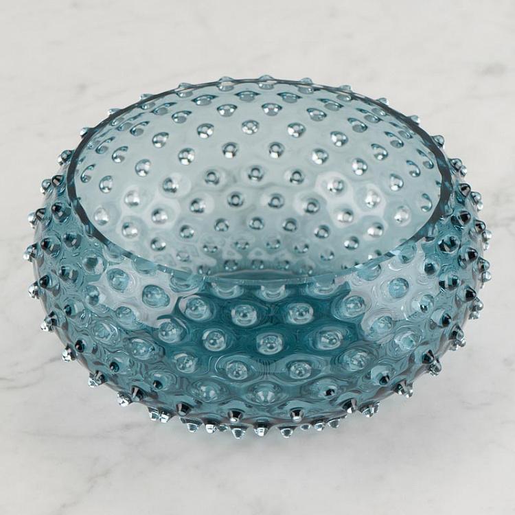Дымчато-голубая салатница Даймонд Diamond Bowl Underlayered Blue Smoke