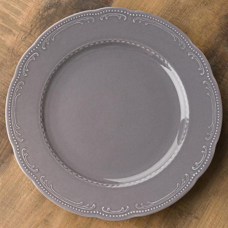 Туманно-серая обеденная тарелка Старая Вена, S Vecchio Vienna Dinner Plate Small London Smoke