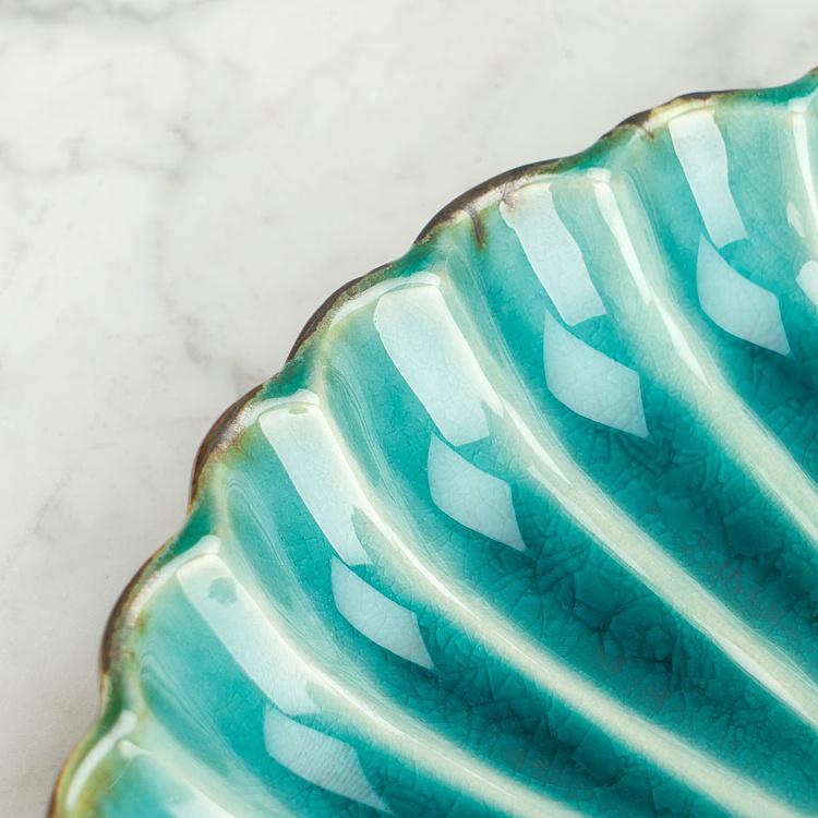Круглое сервировочное блюдо Морская ракушка, M Aqua Round Shell Dish Medium
