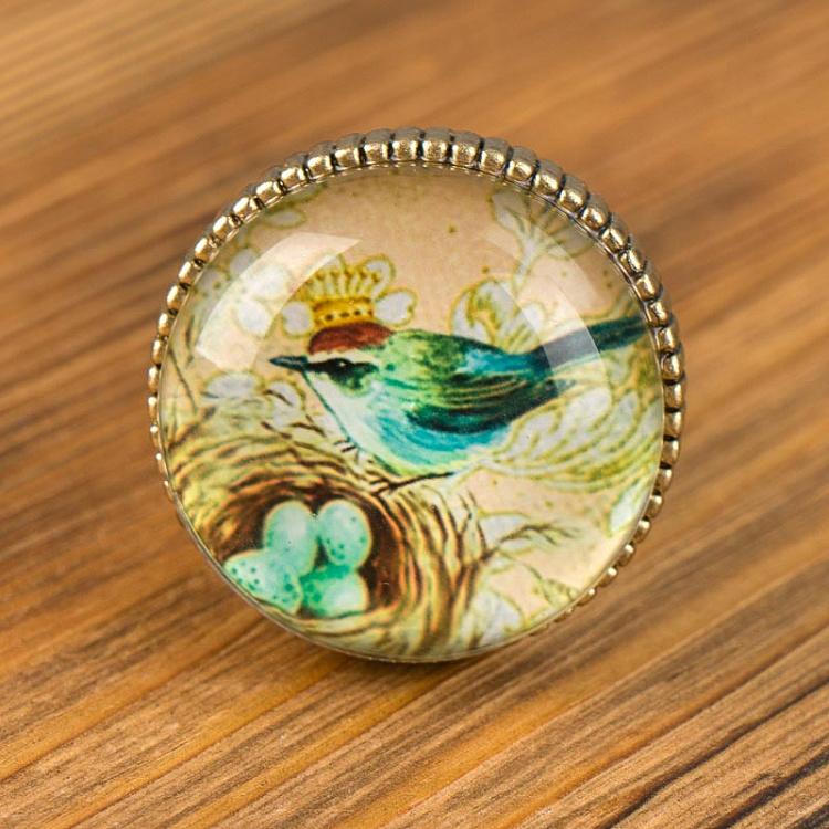 Набор из четырёх мебельных ручек Птицы 1, золотистые Set Of 4 Handles Birds 1 Gold