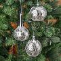 Набор из 3-х ёлочных игрушек Set Of 3 Glass Leaf Net Ball And Drops Green/White 10 cm