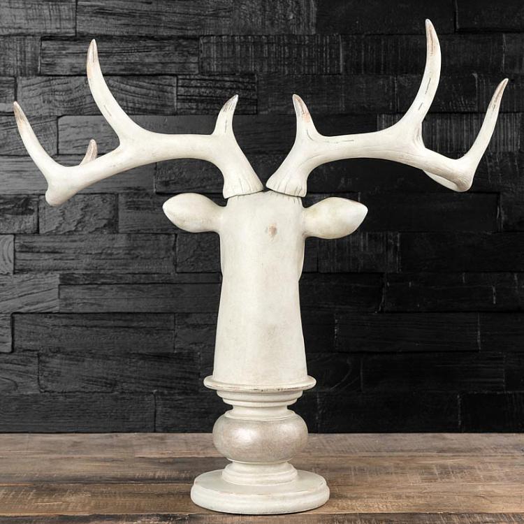 Статуэтка Белый олень White Deer Head On Stand