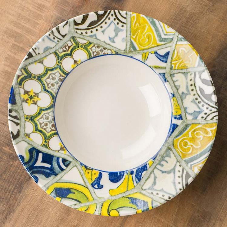 Набор из трёх тарелок для пасты Средиземноморская майолика Set Of 3 Seaside Maiolica Pasta Plates