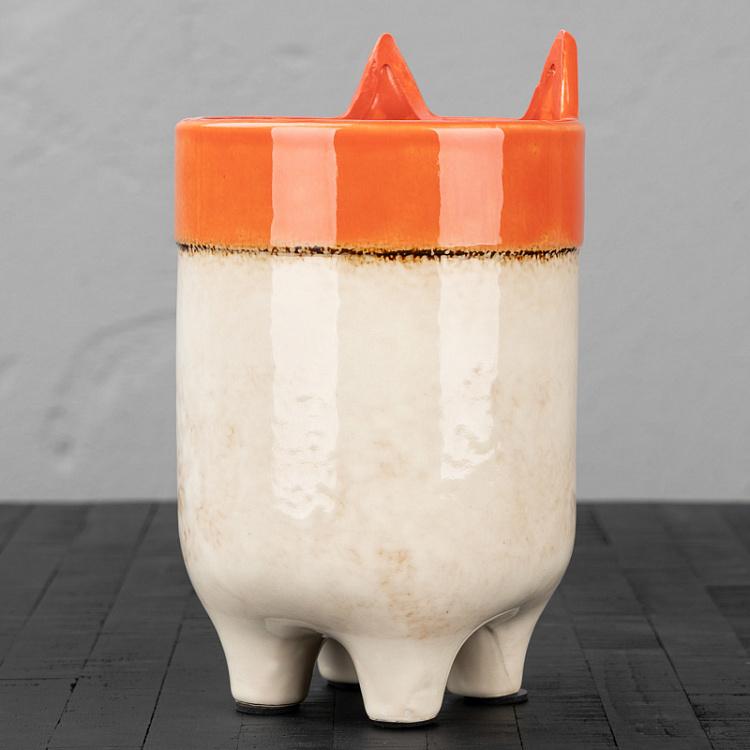 Керамическое кашпо Лиса Ceramic Pot Chipeur