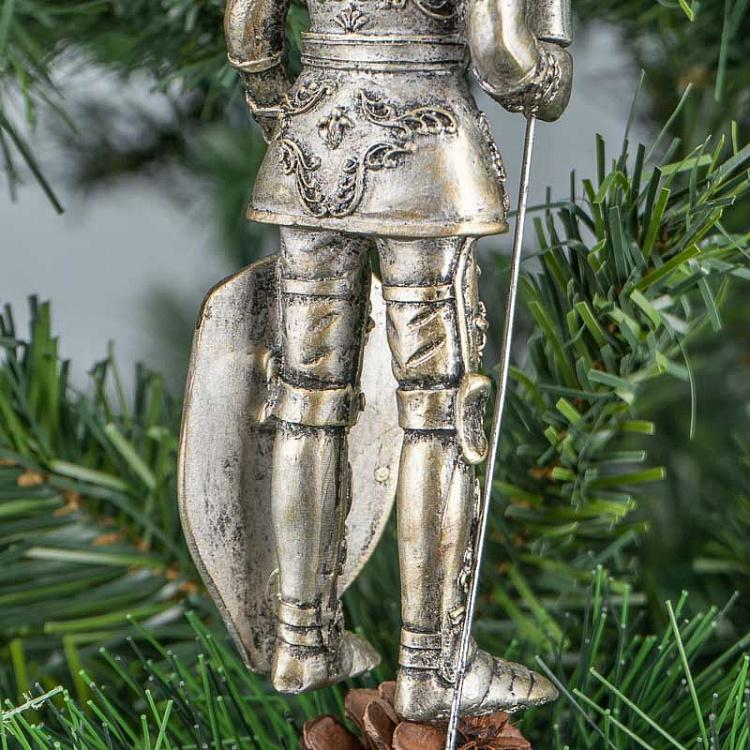 Ёлочная игрушка Серебряный рыцарь Knight Silver 15 cm
