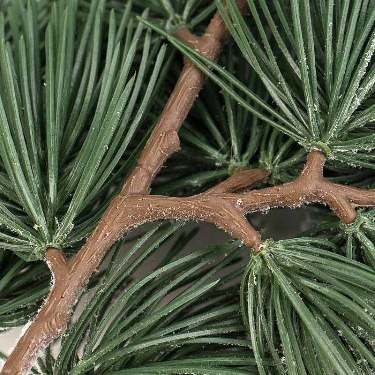 Новогоднее украшение Заснеженная сосновая ветка Snow Pine Stem Green White 58 cm