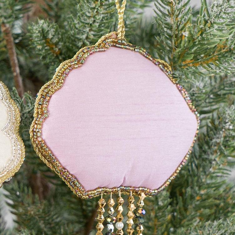 Набор из двух ёлочных игрушек Вышитые бисером медузы Set Of 2 Embroidered Beaded Jellyfish Purple Gold 20 cm