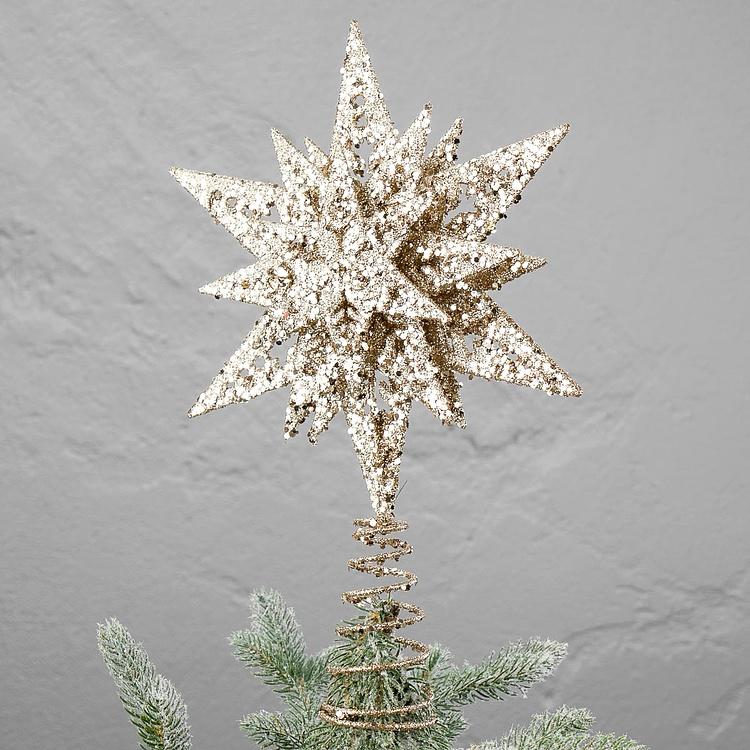 Верхушка на ёлку Звезда цвета шампань Star Tree Topper Champagne 33 cm