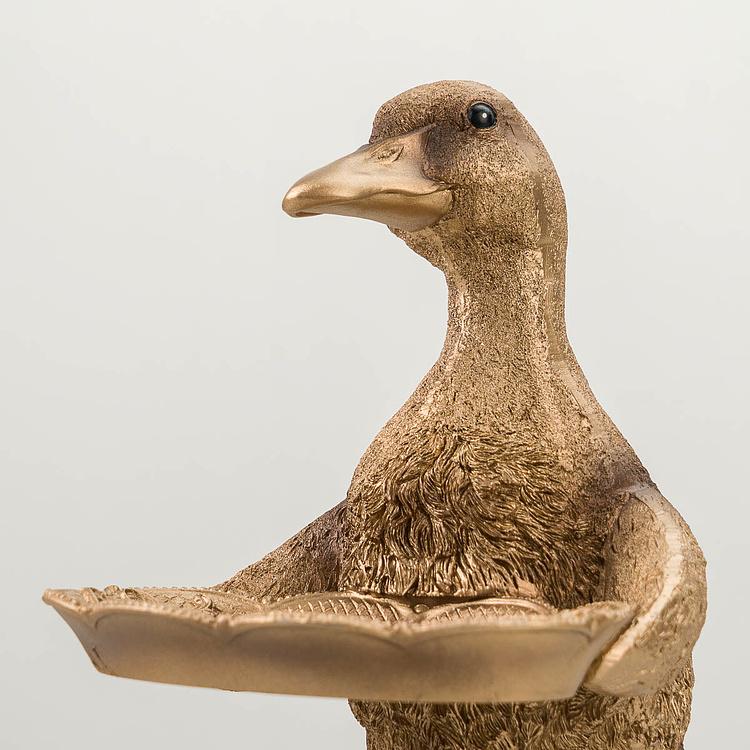 Подставка для мелочей и украшений Золотая утка Card Holder Duck Gold