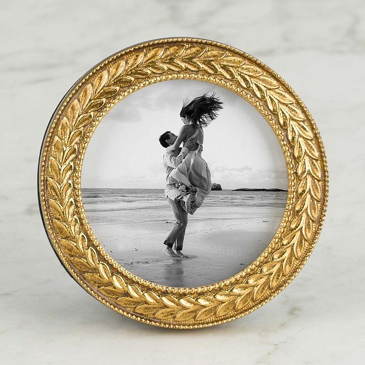 Круглая рамка для фото с лиственным кантом Flowery Photo Frame Round