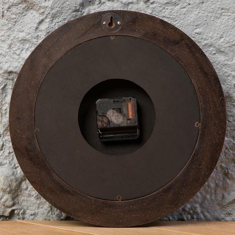 Настенные часы из коричневого дерева манго Brown Mango Wood Wall Clock