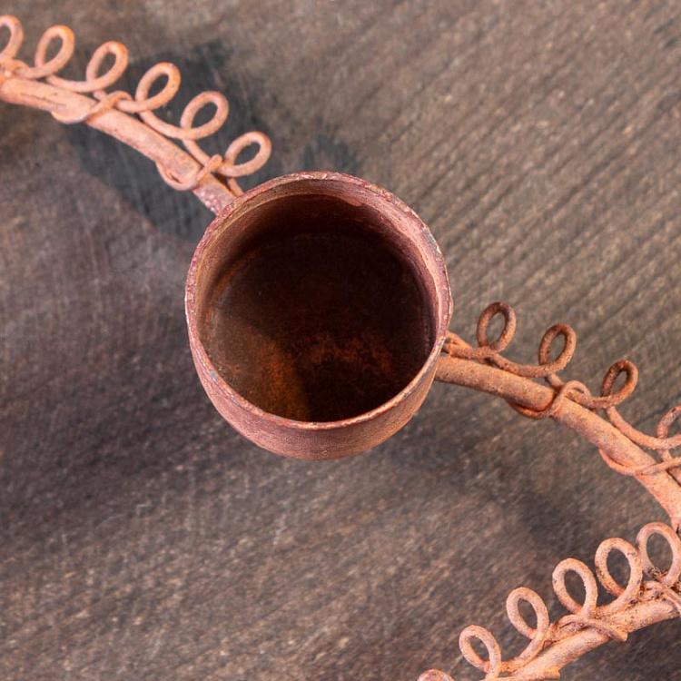 Подсвечник Два сердца Double Heart Candleholder Rusty Finish