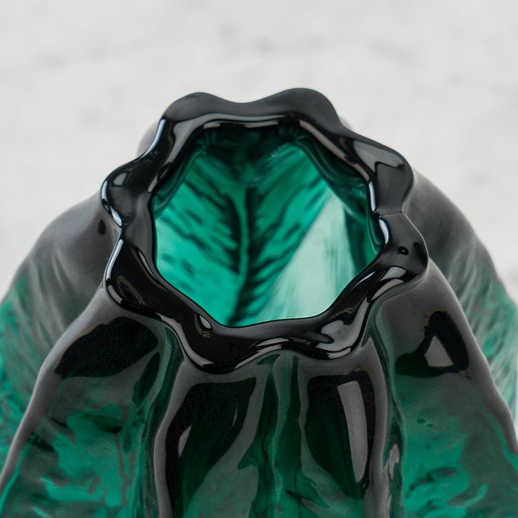 Зелёная ваза Карамбола, S Carambola Shape Coral Green Glass Vase Small