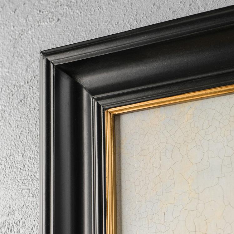 Картина-олеография в чёрно-золотой раме Возвращение на вёслах с припасами Rowing Back With Supplies, ANTB Frame