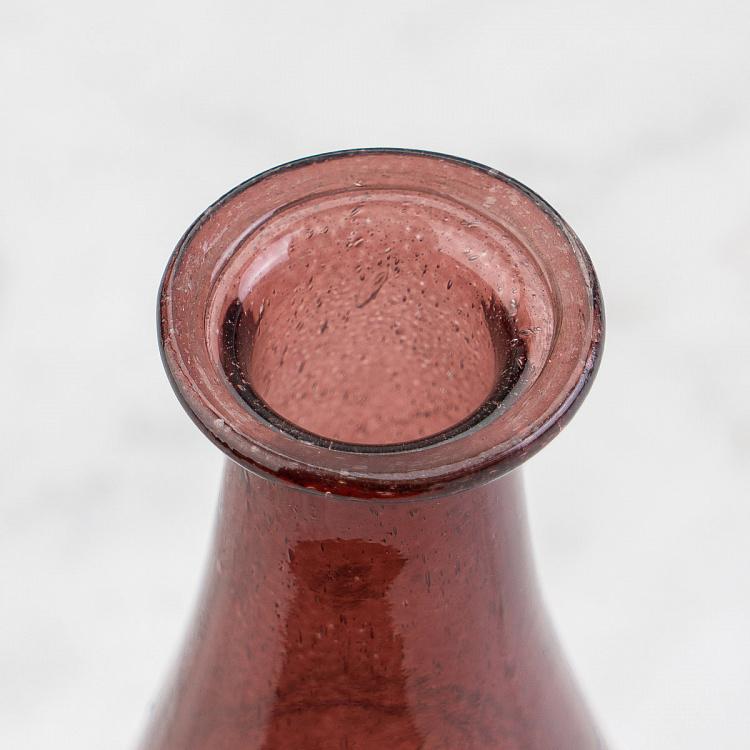 Узкая бордовая мини-ваза из переработанного стекла Narrow Recycled Glass Vase Burgundy