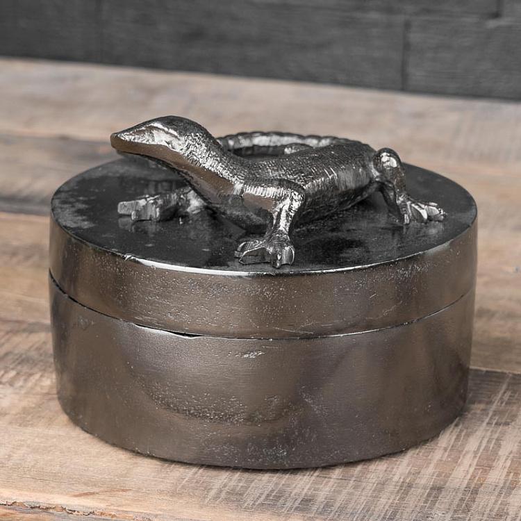 Шкатулка для украшений с ящерицей Metal Box With Lizard Lid