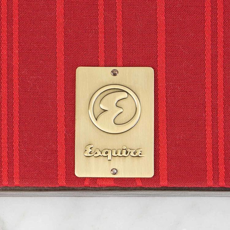 Поднос 1, кожа и красный жаккард Boxcar Leather Tray 1