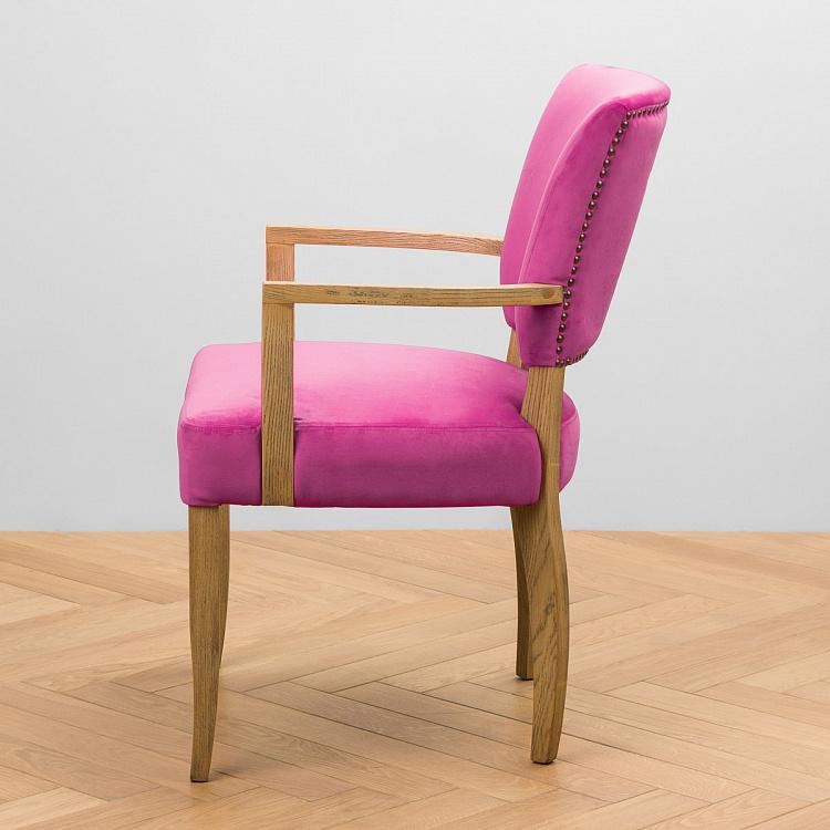 Стул Мами с подлокотниками, светлые ножки Mami Dining Chair With Arms, Oak Brown