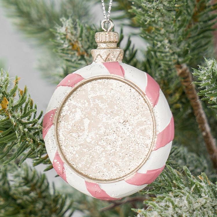 Набор из двух ёлочных игрушек Часы из Сладкого королевства Set Of 2 Candyland Clocks Pink Gold White 6 cm