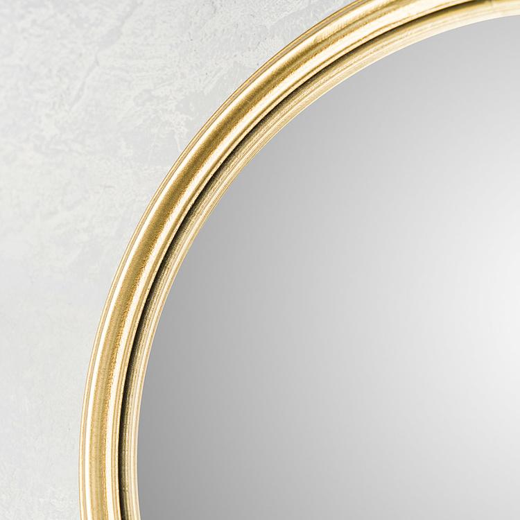 Круглое выпуклое зеркало в золотистой раме, S Gold Frame Convex Mirror Small