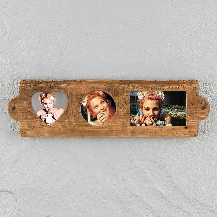 Деревянная рамка для трёх фотографий Horizontal Wooden Photo Frame
