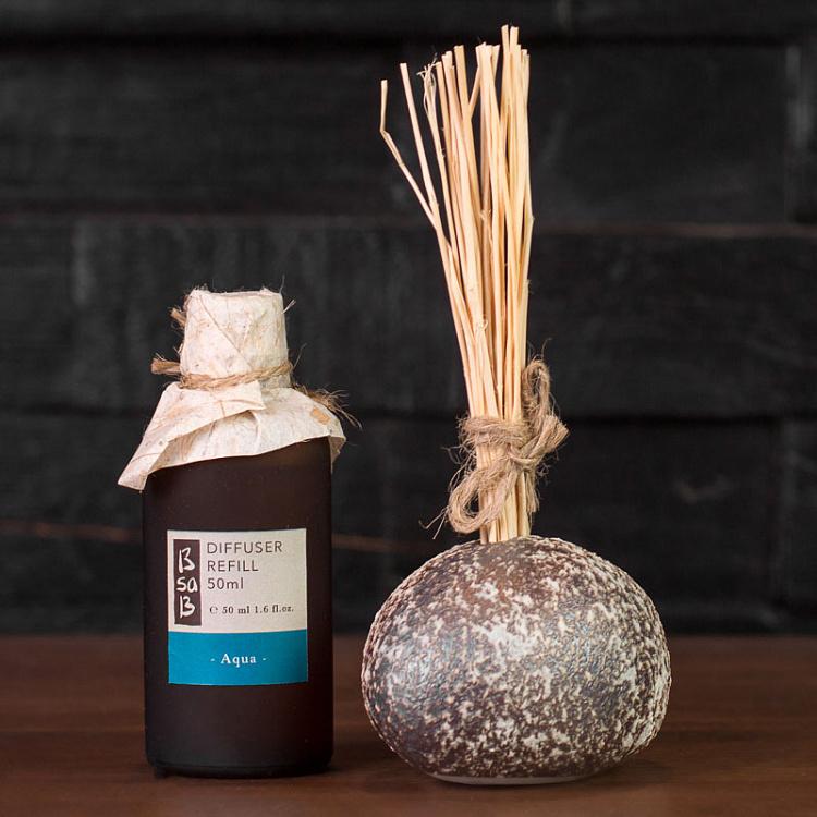 Аромадиффузор набор Камень Вода (палочки, жидкость, камень), 50 мл Diffuser Stone Aqua 50 ml