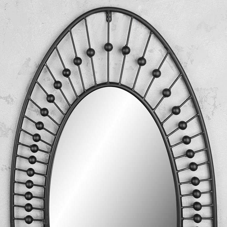 Настенное овальное зеркало Чёрный жемчуг Oval Mirror Black Pearls