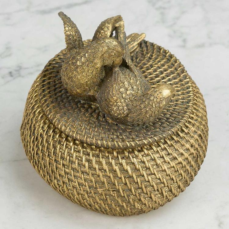 Шкатулка в плетёном стиле Птицы Weaving Style Box With Birds On Lid