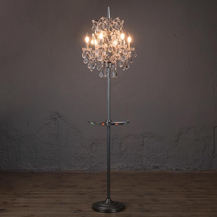 Хрустальный торшер со столиком Кристалл Crystal Floor Lamp With Tray