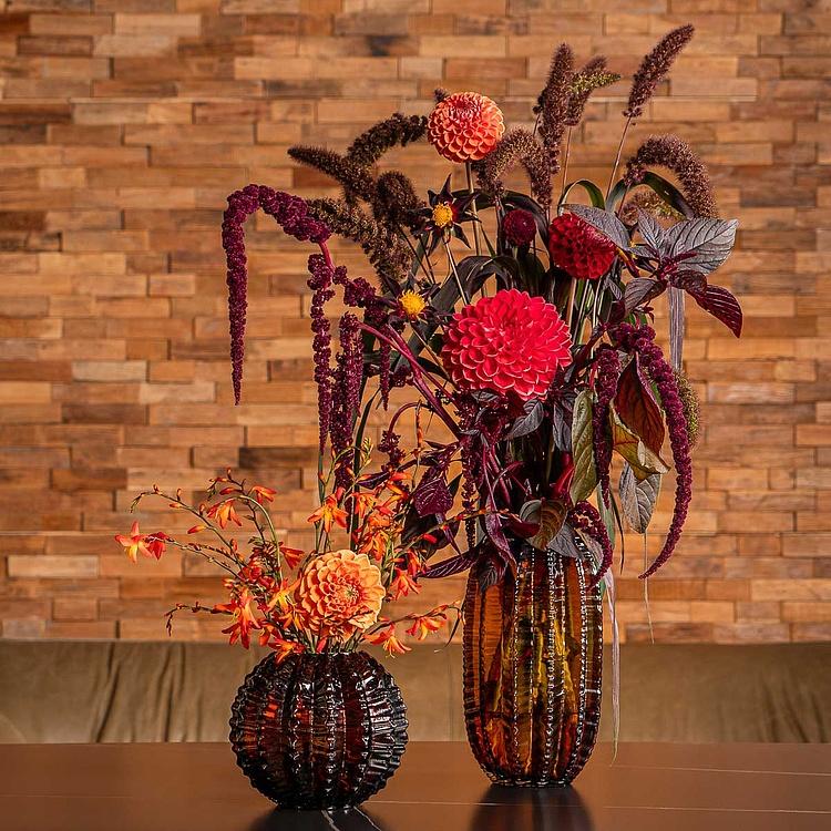 Ваза янтарного цвета Кактус, S Cactus Shape Amber Glass Vase Small