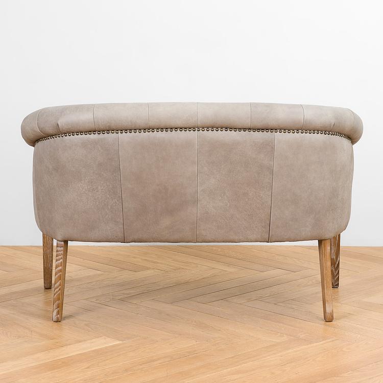 Двухместный кожаный диван Маршал, песочные ножки Marshall 2 Seater, Oak Sandwashed Leather