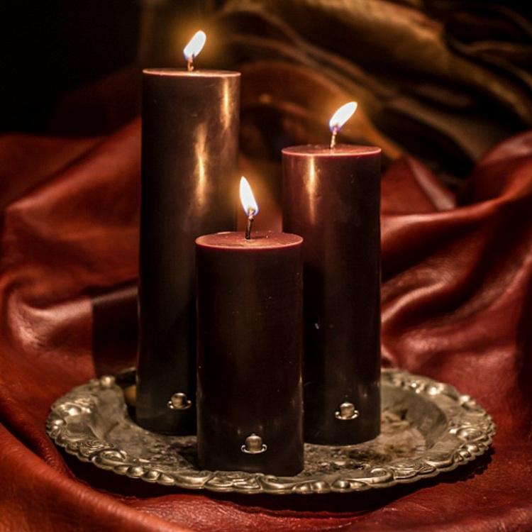 Аромасвеча ручной работы с запахом кожи в коробке, S Pillar Candle With Box Leather Scent Small