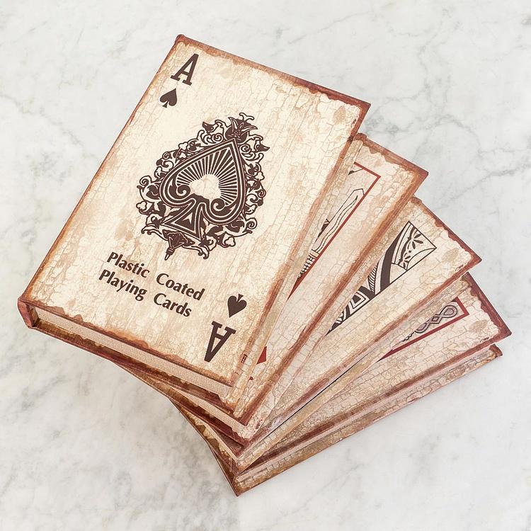 Набор из четырёх шкатулок Игральные карты Set Of 4 Book Boxes Ace Playing Cards
