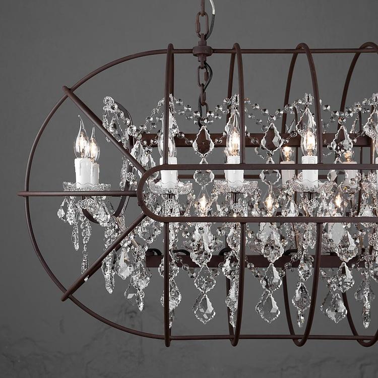 Прямоугольная Хрустальная люстра с гироскопом, S Gyro Crystal Rectangular Pendant Small