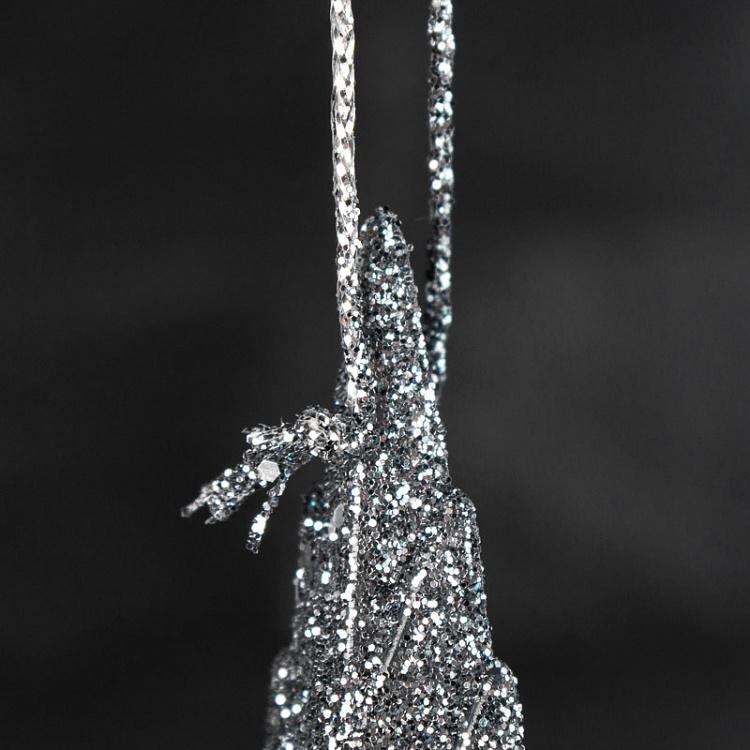 Набор из двух ёлочных игрушек Серебристо-серые снежинки 3D Set Of 2 3D Snowflakes Silver-Gray 12,5 cm