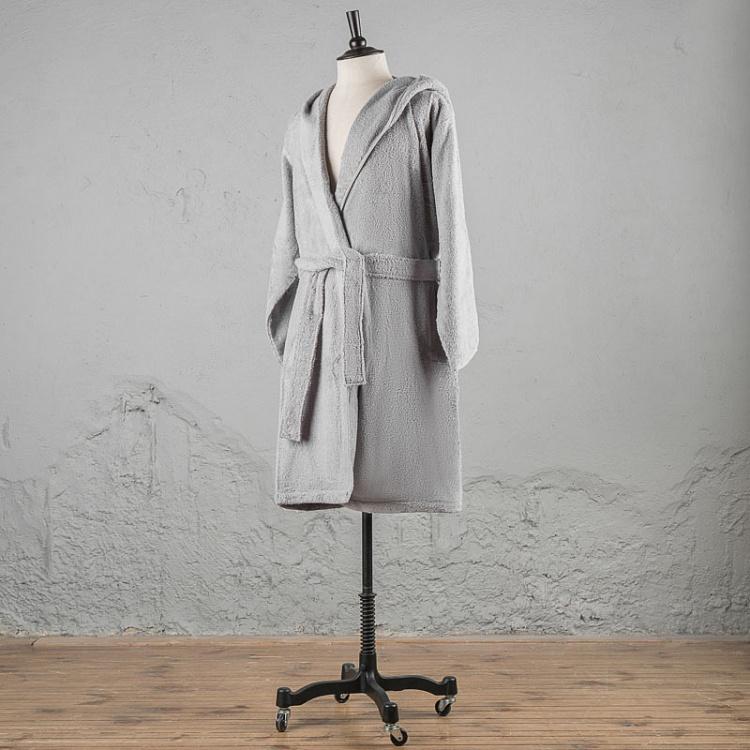 Серый махровый банный халат с капюшоном, размер XL CL Zero Twist Hooded Robe Grey XL