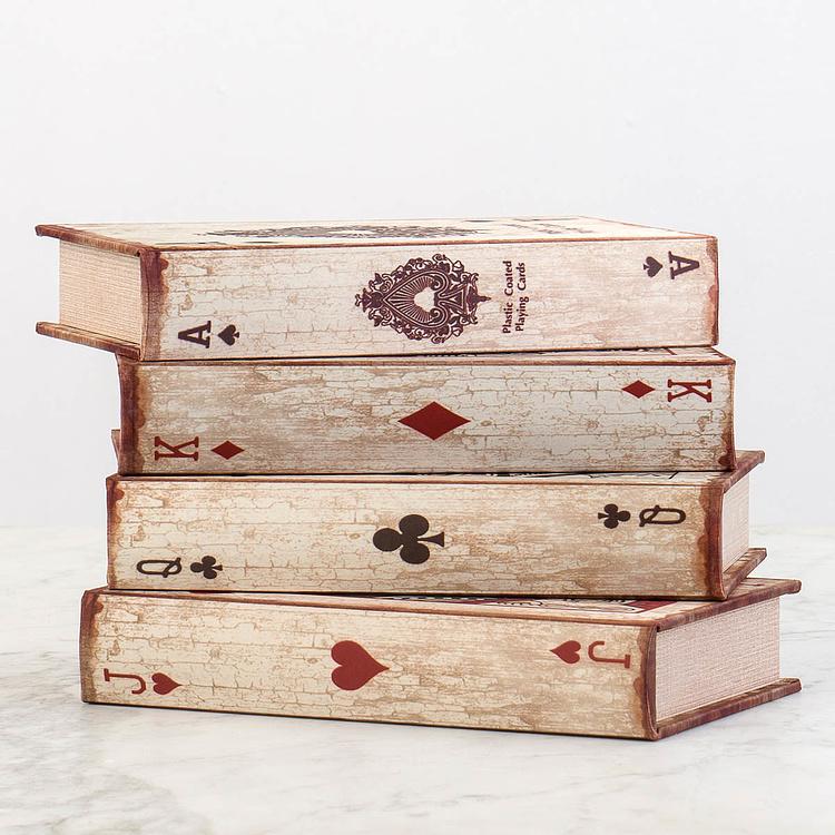 Набор из четырёх шкатулок Игральные карты Set Of 4 Book Boxes Ace Playing Cards
