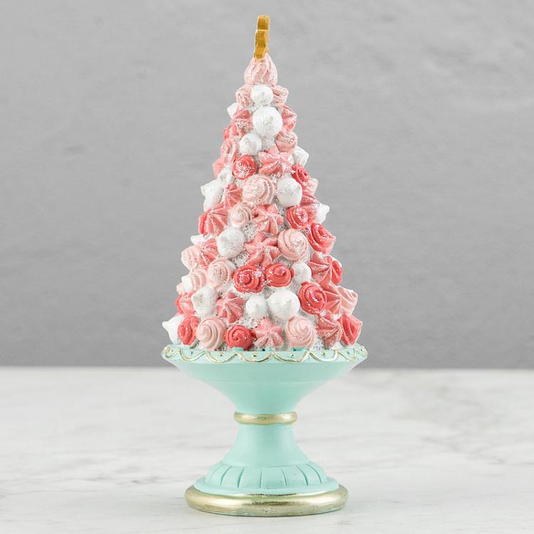 Новогодняя фигурка Сладкая ёлка зелёно-розовая Candy Cone Tree On Stand Pink Green 20,5 cm