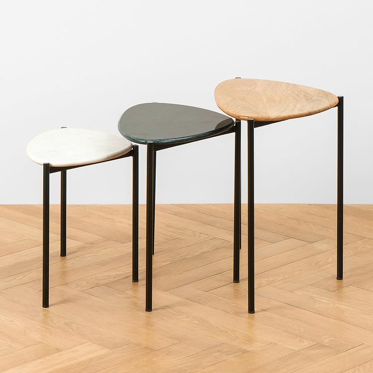 Комплект из трёх столиков Кальва Set Of 3 Calva Nesting Tables