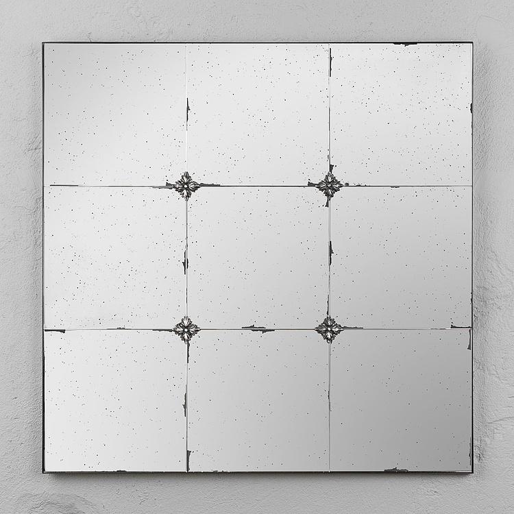 Зеркало в антикварном стиле с рисунком Antique Glass Panel Mirror