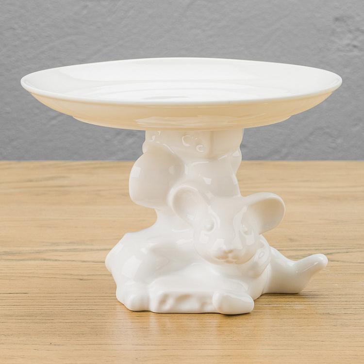 Сервировочная подставка-тортовница Мышки-братишки, M Decorative Plate Mouse Brothers Medium