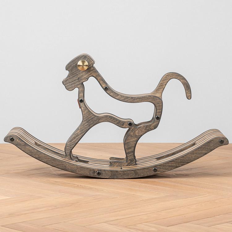 Тёмная детская качалка Обезьянка Monkey Rocking Chair Dark Oil